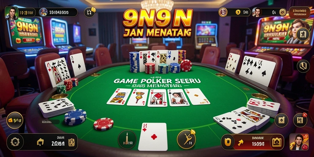 Ilustrasi gameplay seru di aplikasi Poker 9N9N.