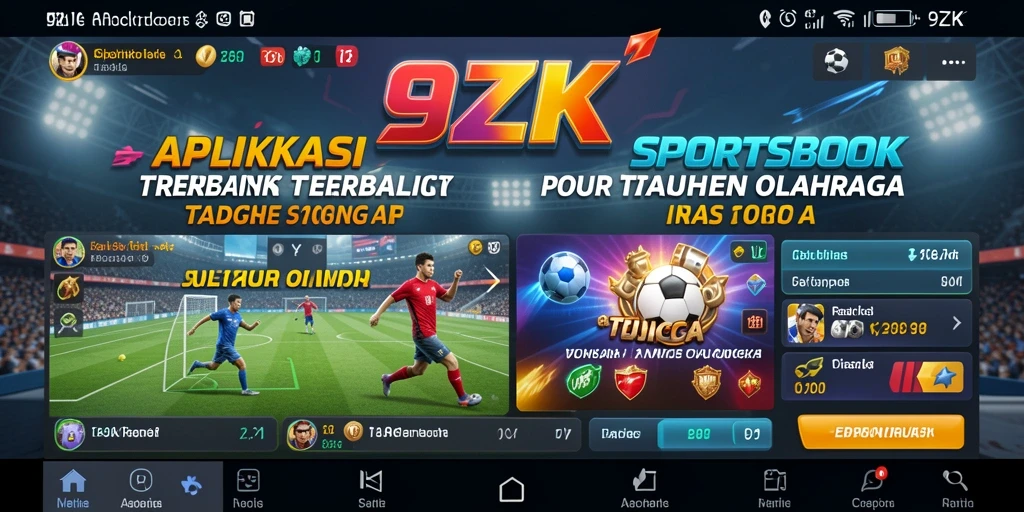Tampilan utama aplikasi 9ZK dengan fitur taruhan olahraga.