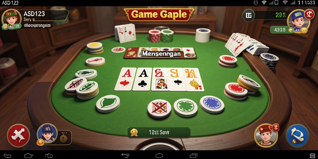 Tampilan gameplay seru di ASD123 saat bermain Gaple.