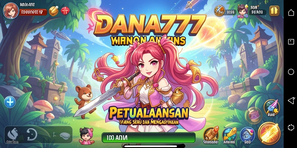 Tampilan gameplay menarik dari DANA777 dengan karakter anime yang beragam.
