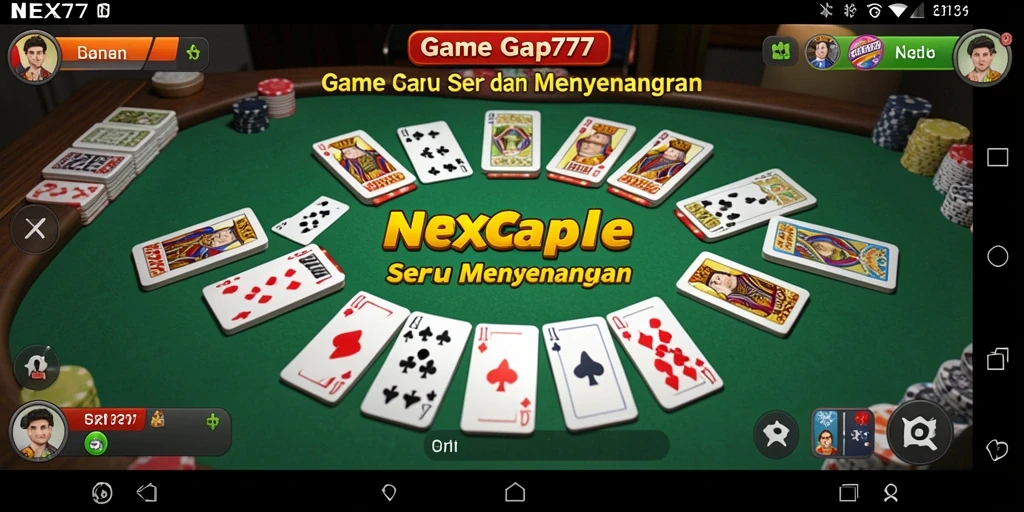 Gameplay NEX777 menampilkan aksi seru dalam permainan Gaple.