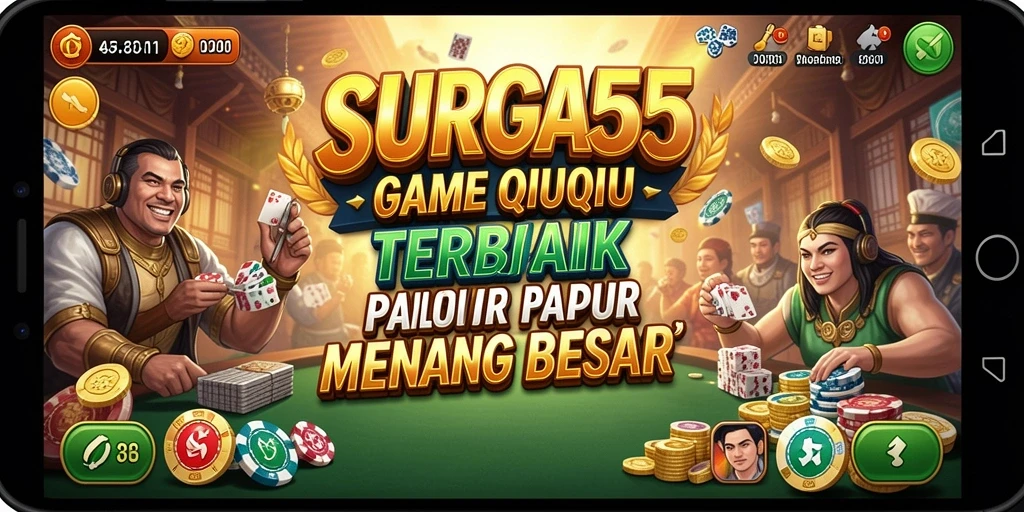 Tangkapan layar SURGA55 menunjukkan pertandingan QiuQiu yang menegangkan.