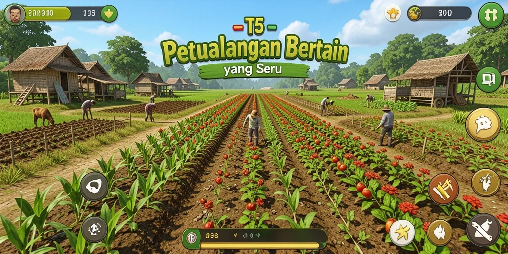 Tampilan gameplay T6 yang menawan dan interaktif dalam bertani.